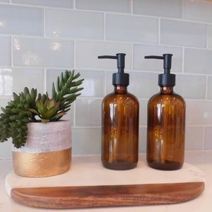 Glass Soap/Lotion Dispenser with Labels